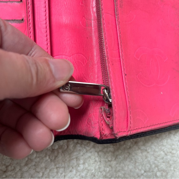 Chanel Cambon black and pink leather wallet with COA - Picture 8 of 15